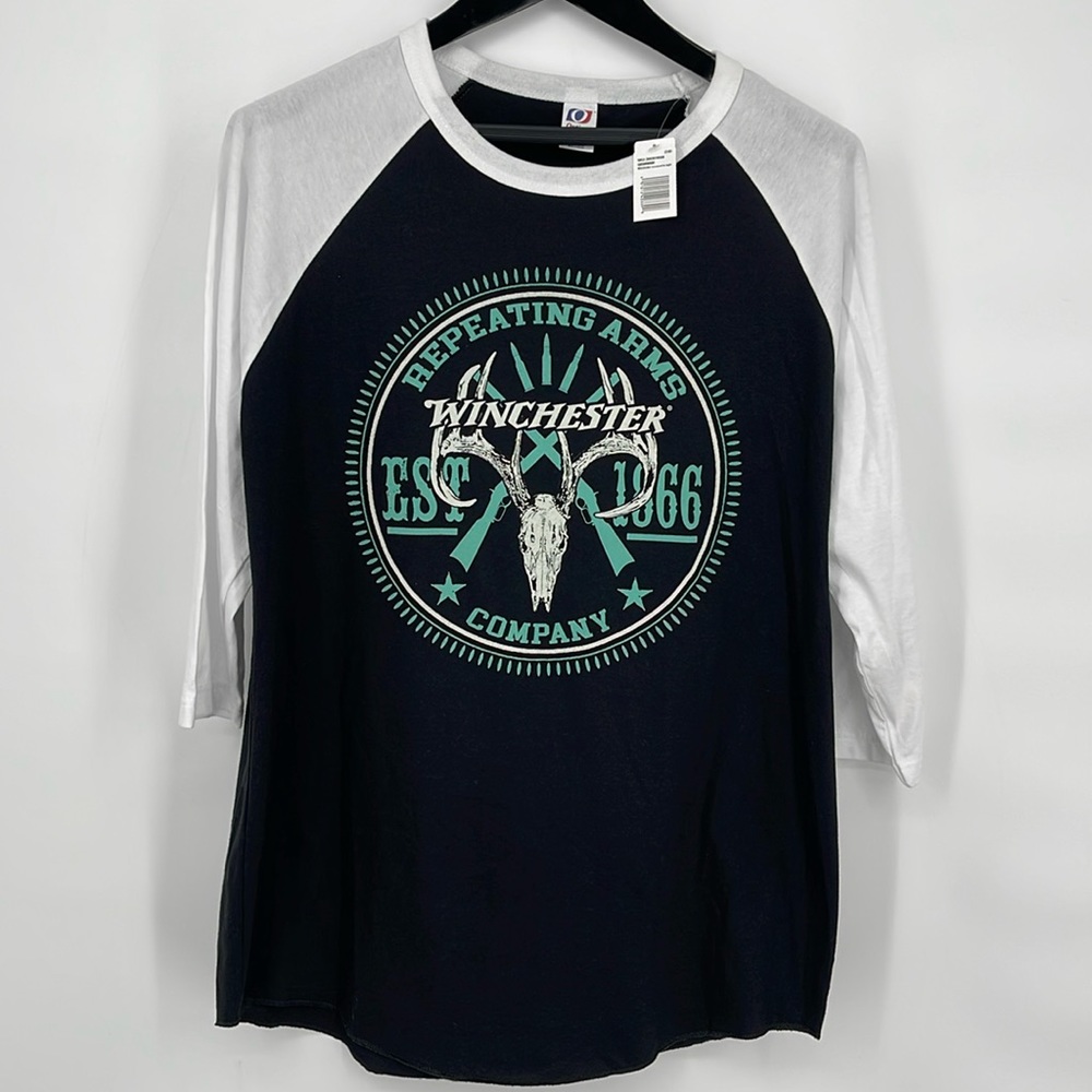 Winchester Official Deer Skull & Hunting Riffle Long Sleeve‎ Men's T-Shirt L